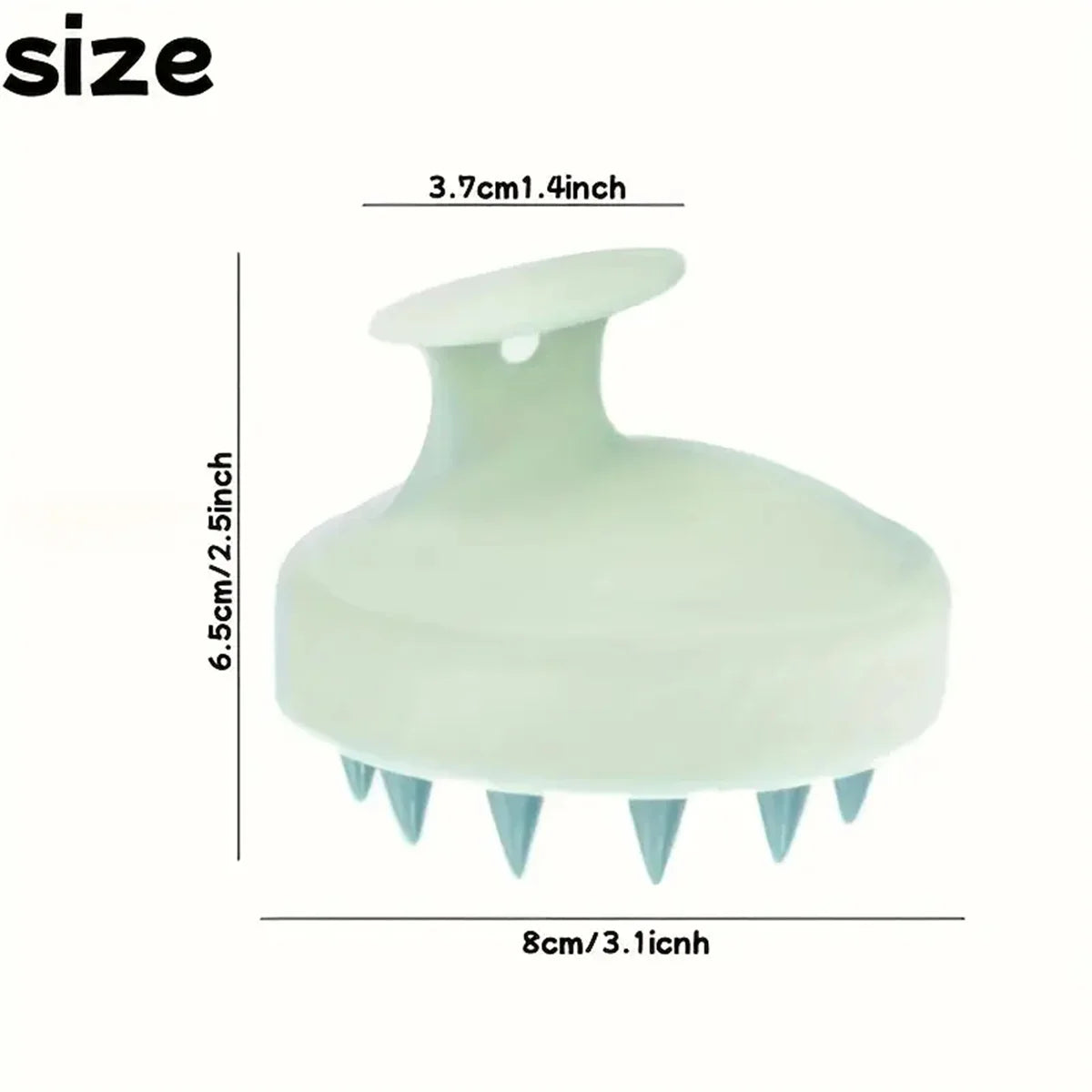 1Pcs Silicone Scalp Massager and Shampoo Brush, Manual, No Fragrance, ABS Plastic Handle, Plastic Bristles, Suitable for Normal