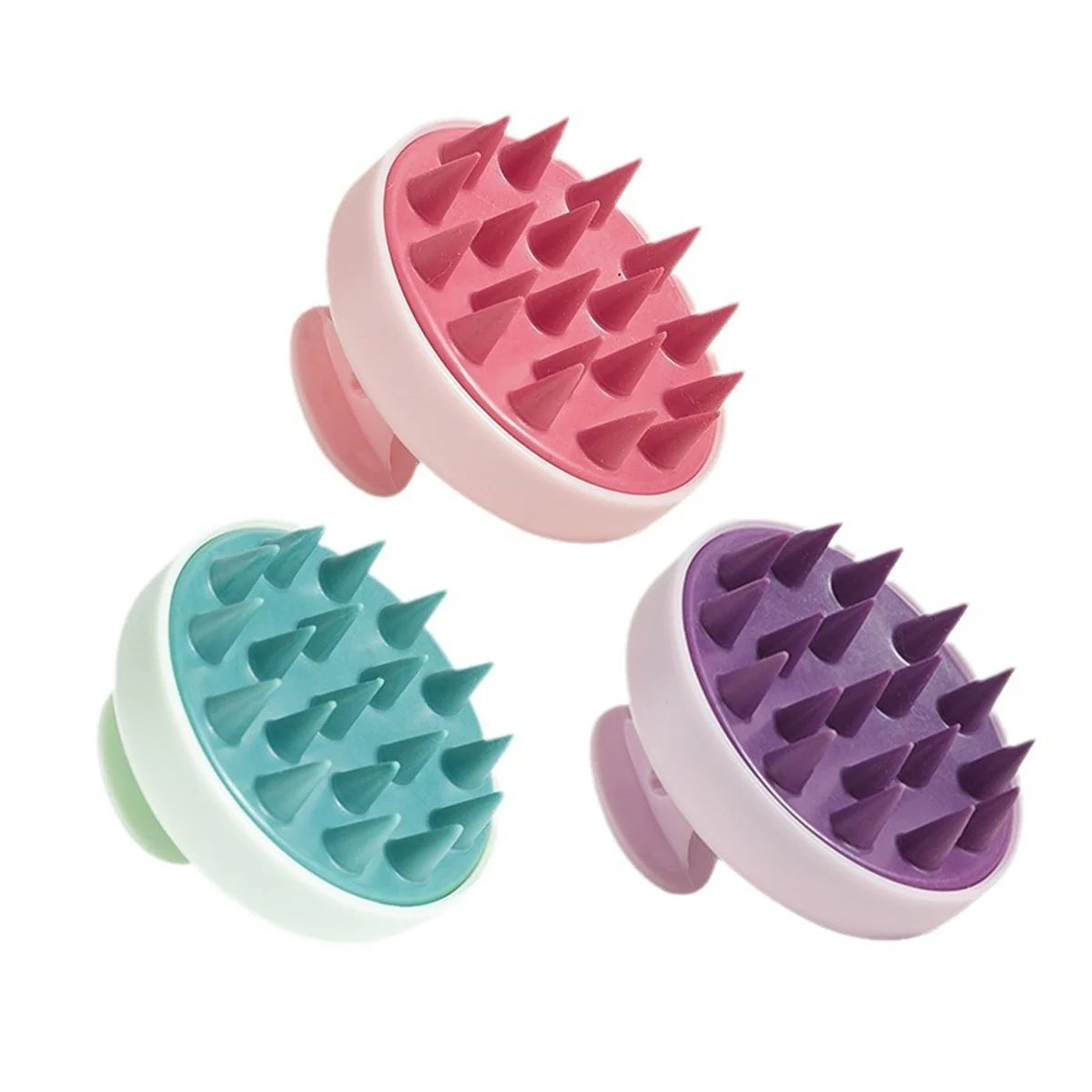 1Pcs Silicone Scalp Massager and Shampoo Brush, Manual, No Fragrance, ABS Plastic Handle, Plastic Bristles, Suitable for Normal